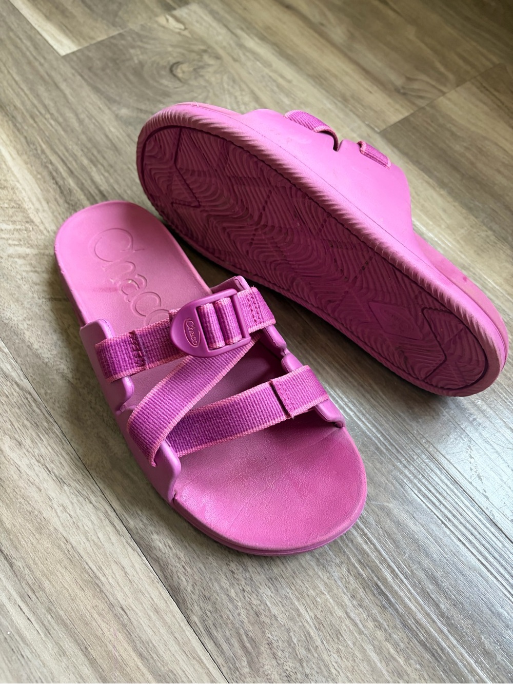 Pink Chaco Slide Sandals with Adjustable Straps